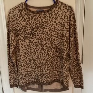 Democracy Animal Print Top in Brown and Cream, XS